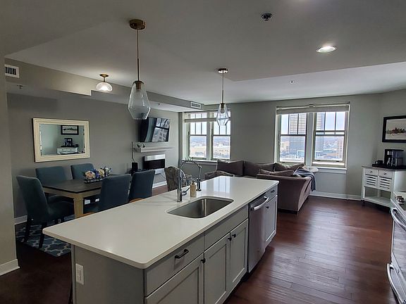 kitchen, living, dining