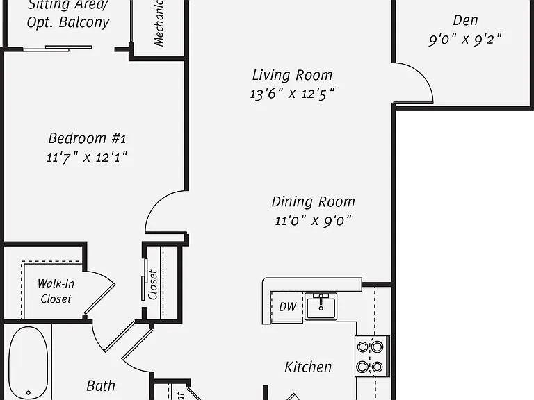 Rutherford Station - A2DBR - 1 Beds - 1 Baths - 881 Sq. ft.