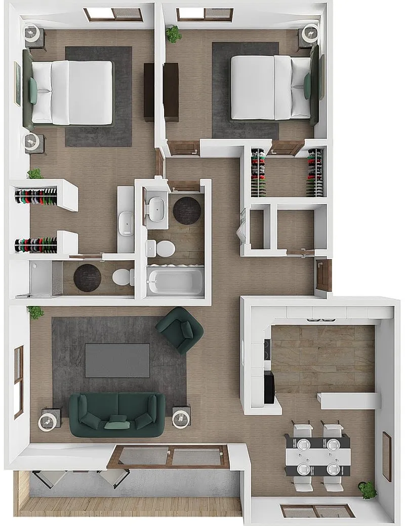 Floor plan Scarlett 2 bedroom