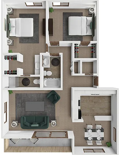 Floor plan Scarlett 2 bedroom