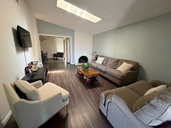 Living room with skylight