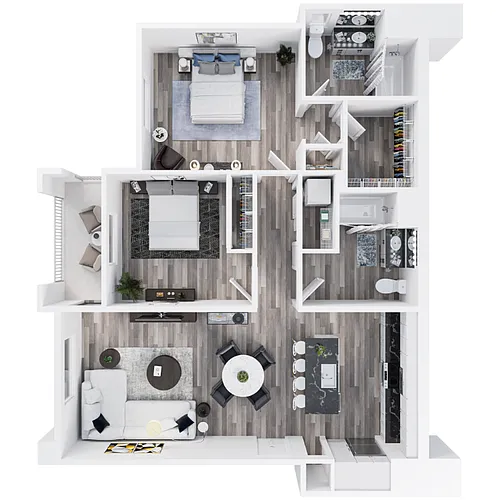 Floor plan Two Bed Two Bath A