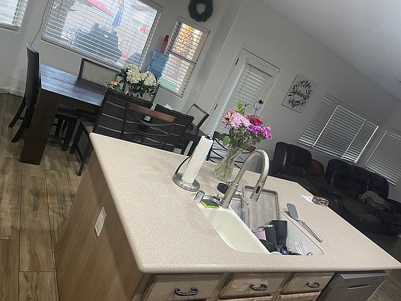 Large island with eat in kitchen and space for bar stool seating