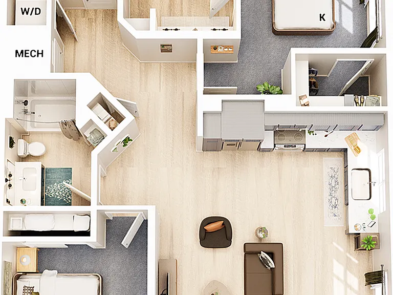 3D Floorplan - Unit B2_Scheme B 3D Floorplan - Unit B2_Scheme B