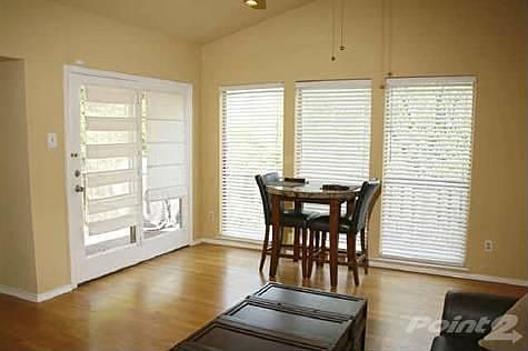 Dining area overlooking creek