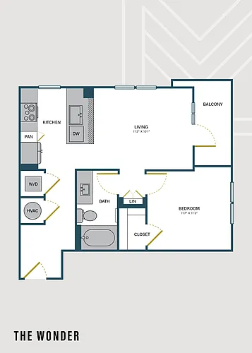 Floor plan The Wonder | 1 Bed | 1 Bath