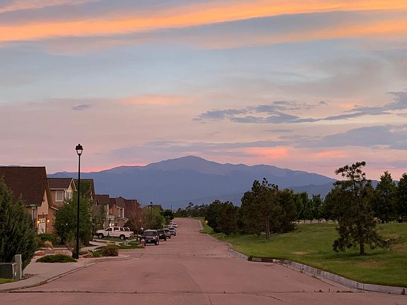 Mountain view from the street in front of the property