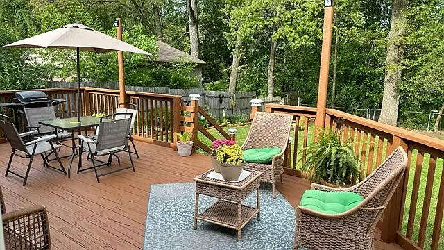STAGED photo of back deck, furniture not included.