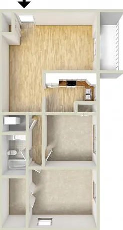 Two bedroom floor plan Two bedroom floor plan