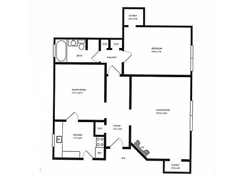 Floor plan 1X1
