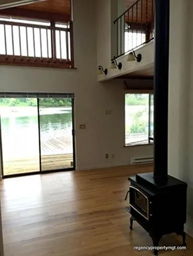 living room and gas heater