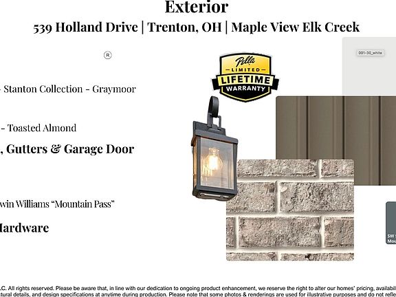 Exterior Finishes - may change as needed