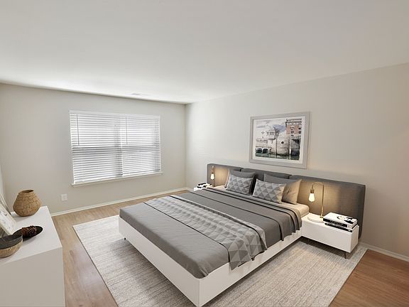 Large bedrooms with walk-in closets in most homes