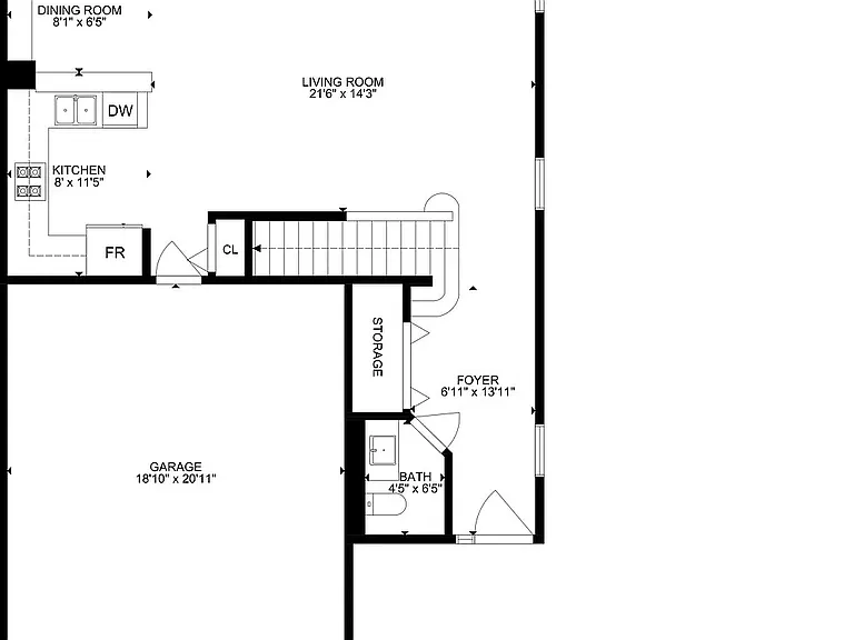 Lower level floor plan