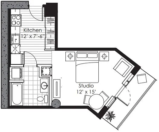 Floor plan Studio B