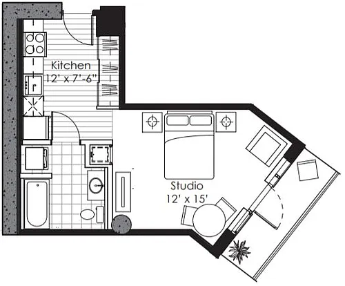 Floor plan Studio B