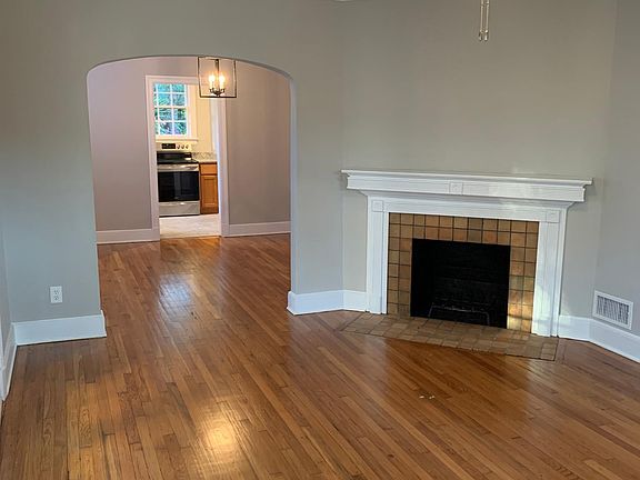 Living room with fireplace