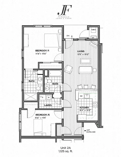 Floor plan Two Bedrooms Two Baths
