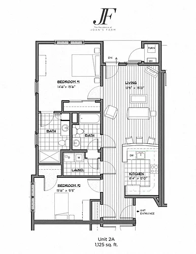 Floor plan Two Bedrooms Two Baths