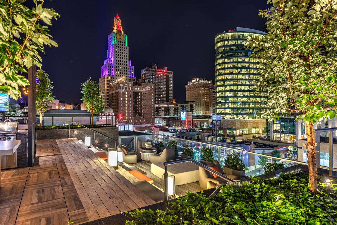 The Floating Sundeck at Two Light Luxury Apartments in the evening