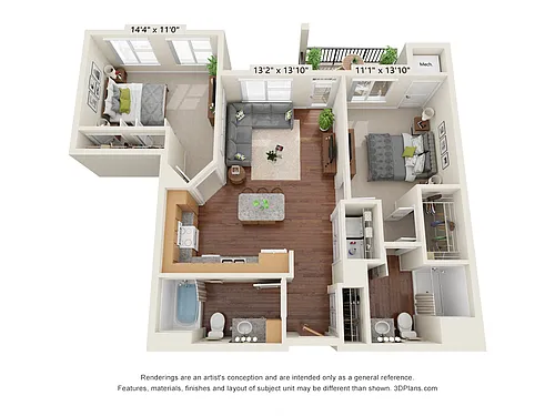 Floor plan Two Bedroom - B5