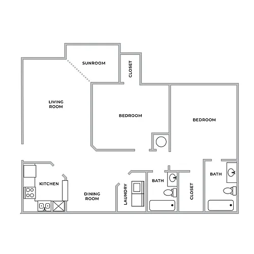 Floor plan 2 Bedrooms