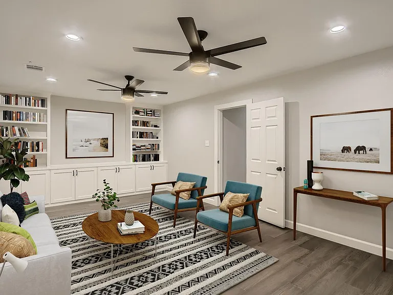 This image shows a virtually furnished space. Home comes unfurnished.