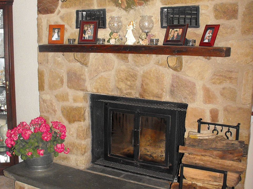 Living room fireplace