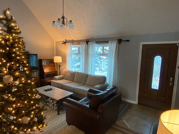 Living room with front door