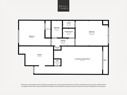 Floor plan 2 Bed with Den 1.5 Bath