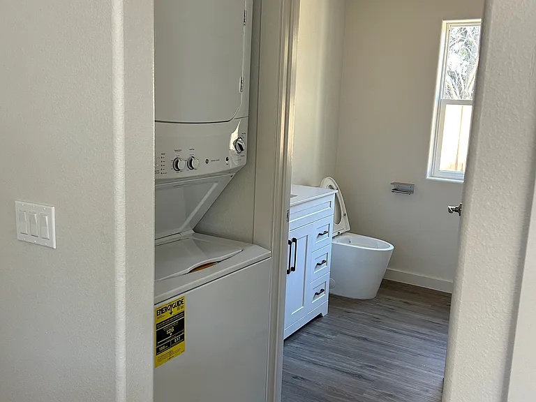 Washer and Dryer and Bathroom