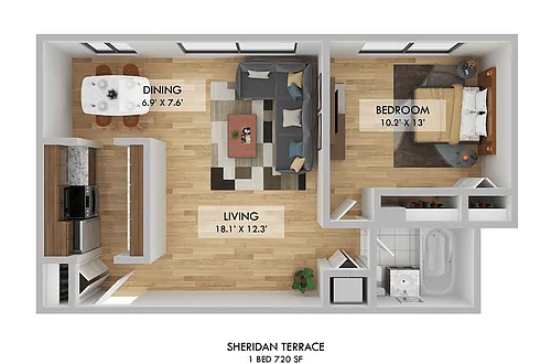 Floor plan One Bedroom