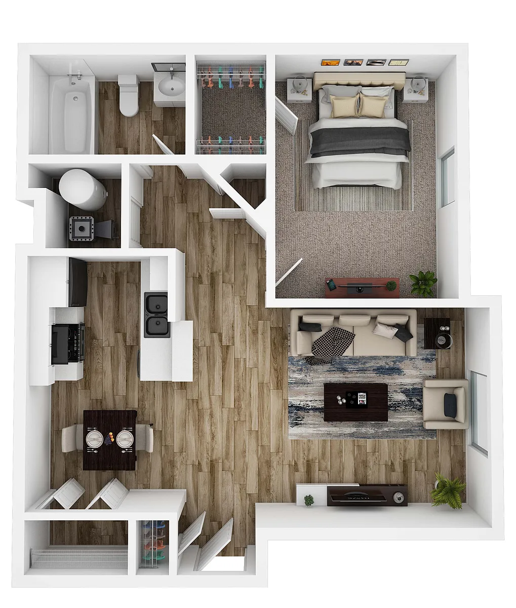 Floor plan 1x1 Renovated