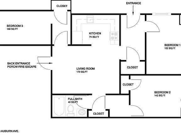 2356 Auburn Ave. #5B Floor Plan