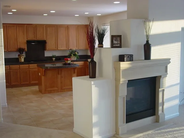 2-way fireplace kitchen