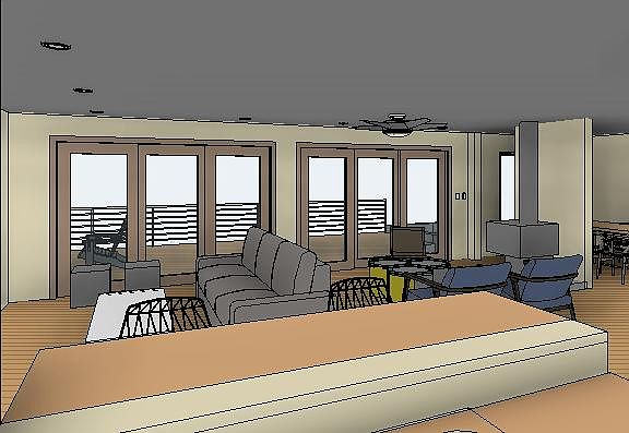 Rendering of the view from the kitchen area