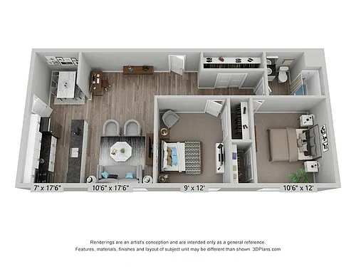 Floor plan Springwood Two Bed Flat