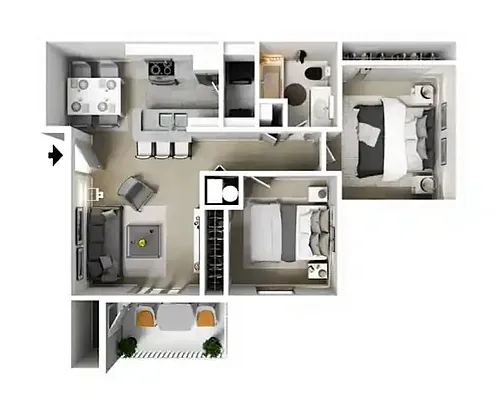 Floor plan 2 X 1