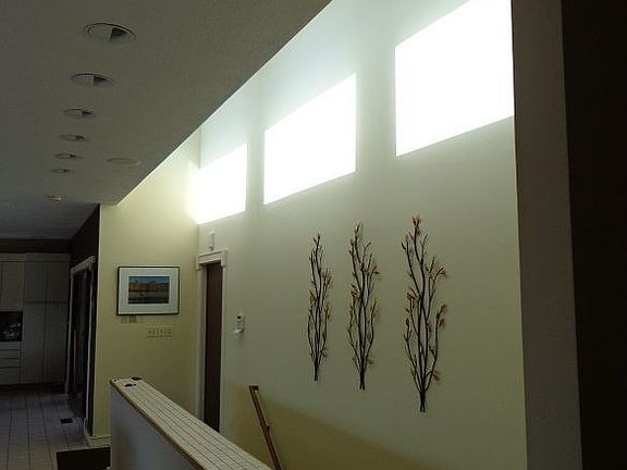 This sends abundant light to the lower level. 