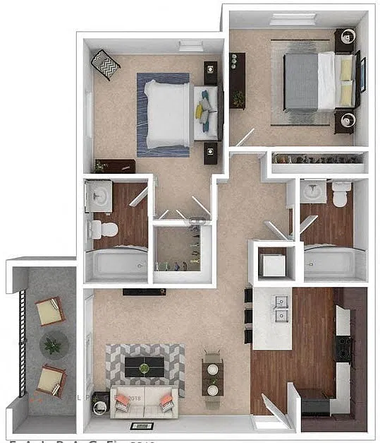 Floor plan Two Bedroom - 1