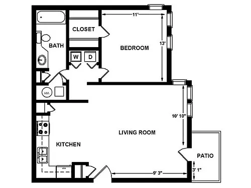 Floor plan 1X1