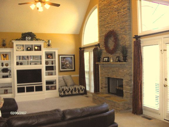 HUGE Family room with built ins and Stone FP