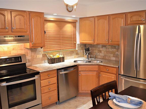 Beautiful backsplash & stainless steel appliances!