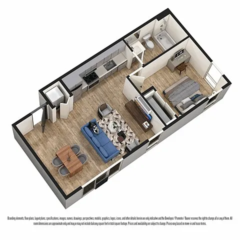Floor plan 1-Bed K