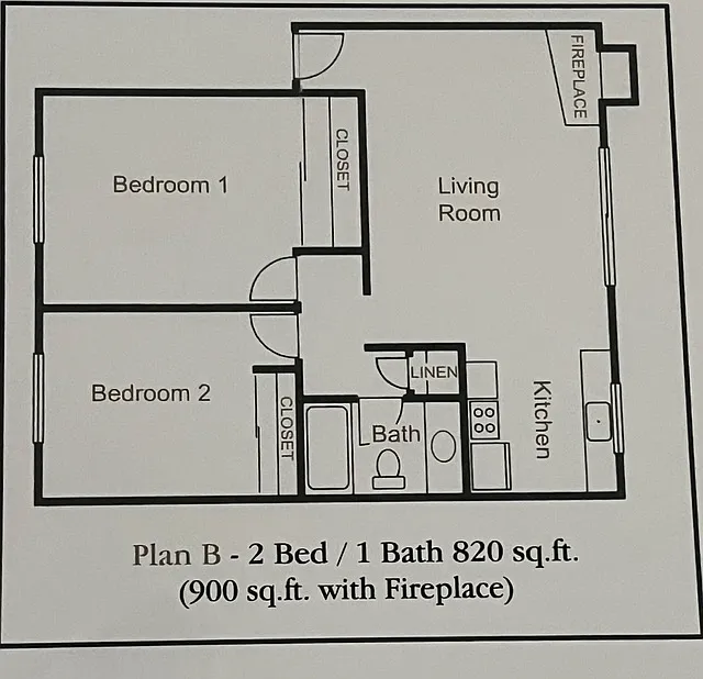 Floor plan TWO BEDROOM