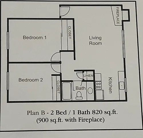 Floor plan TWO BEDROOM