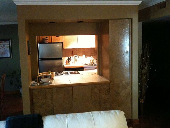 Looking from living room into kitchen