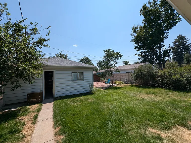 Backyard and garage