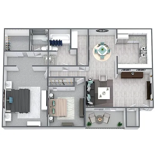 Floor plan B2: 2 Bed 2 Bath