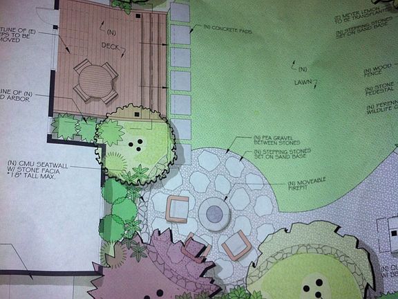 half of the landscaping plan